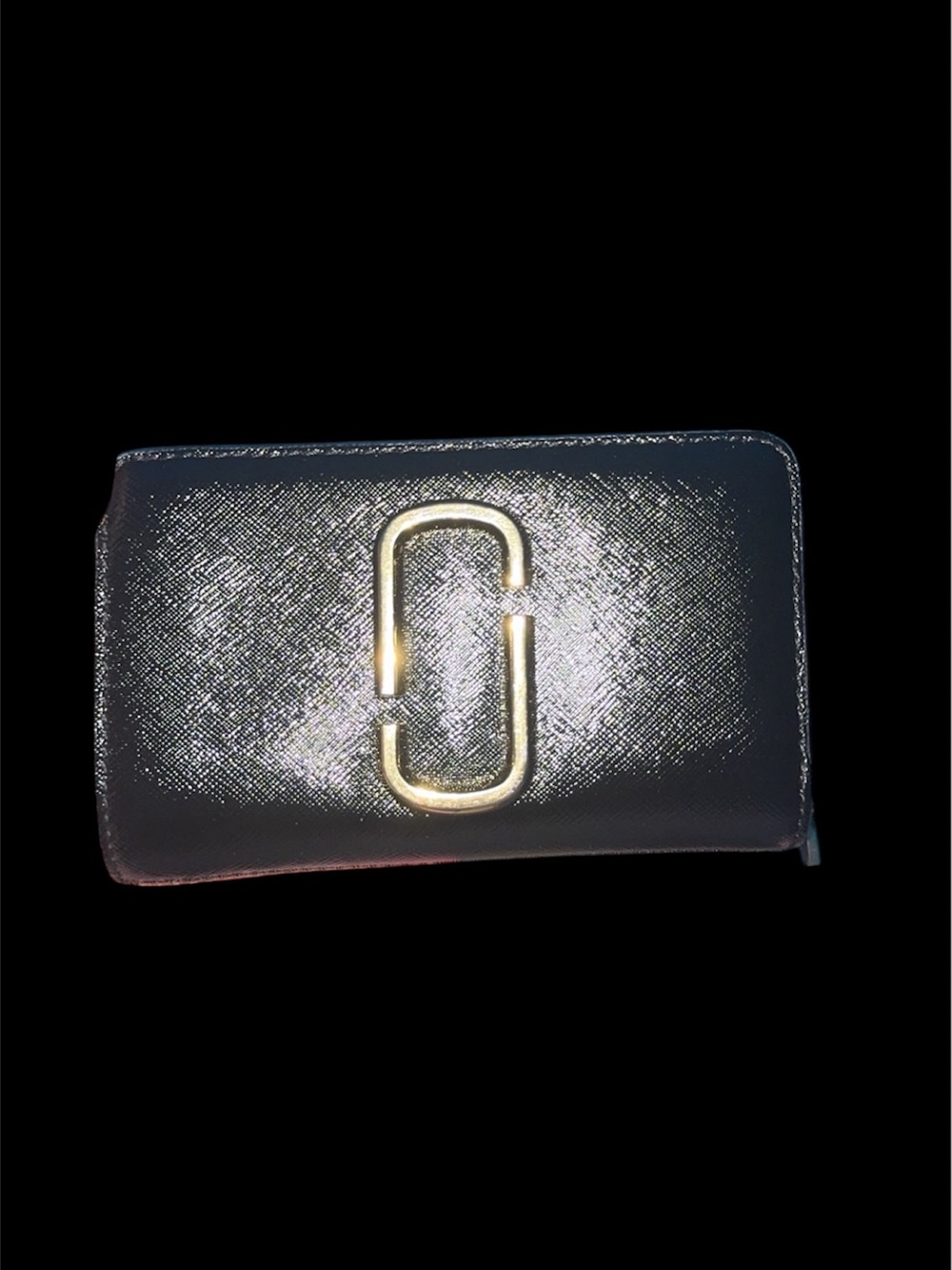 Marc Jacobs Black Snapshot Compact Wallet with Double-J Logo
